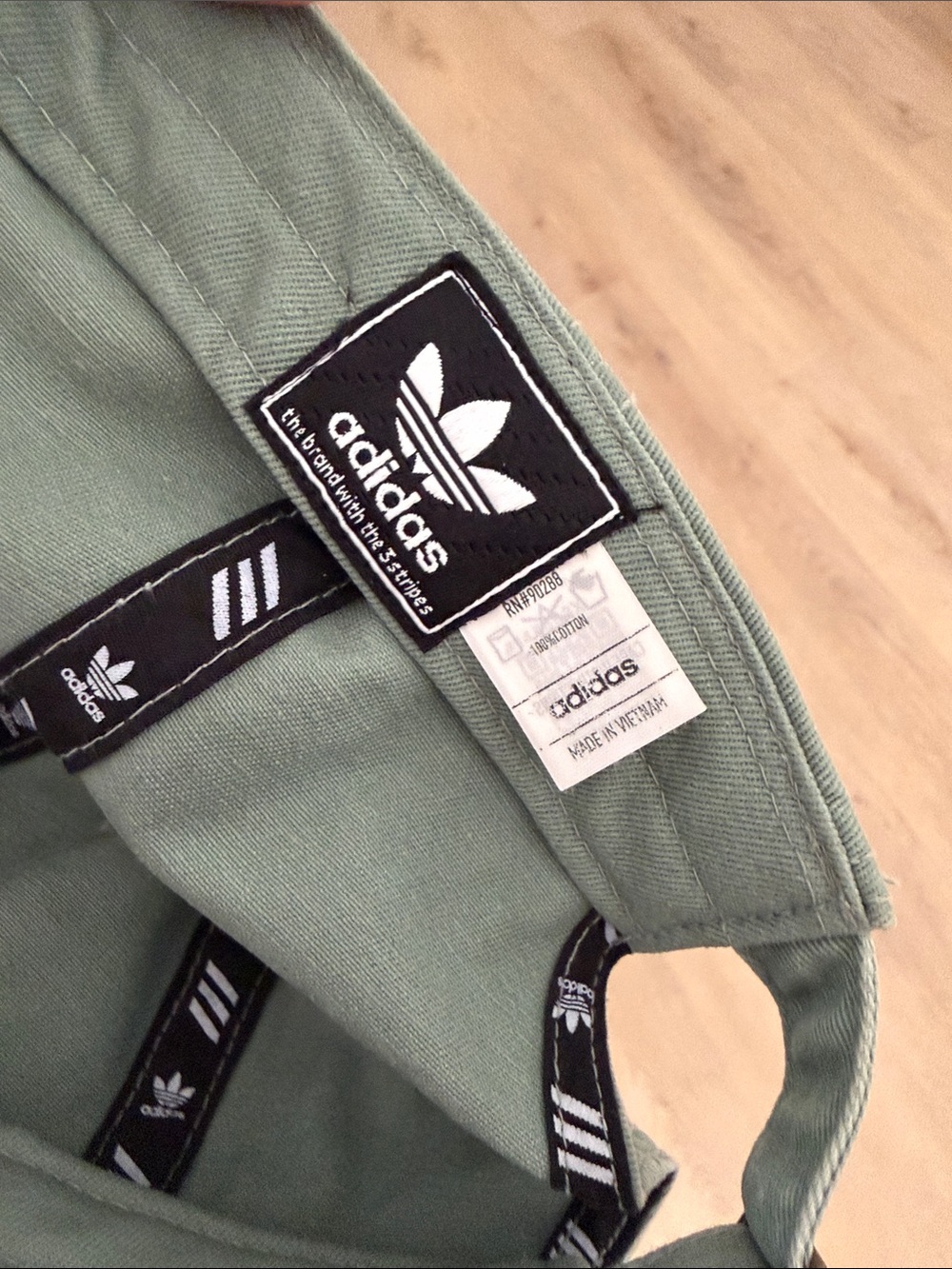 adidas Sage Green Trefoil Embroidered Cap - Picture 4 of 5
